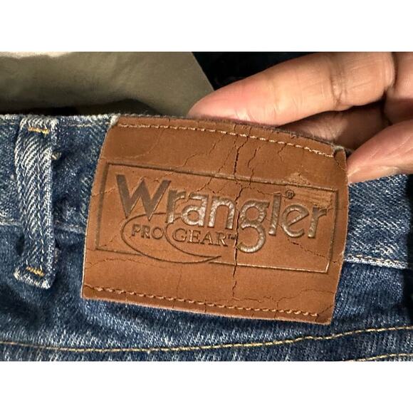 Wrangler Pro Gear Belted Suspender Outdoors Rugged Jeans 38x30 Blue Leg Guard - Picture 6 of 11